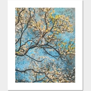 Watercolor tree on blue background #tree Posters and Art